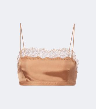 Ulla Johnson Bralette Leiko in seta con pizzo