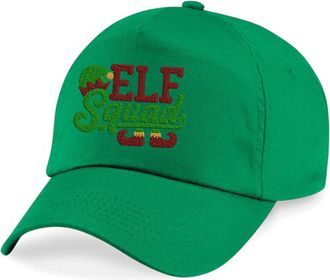 Generic Embroidered ELF Squad Original 5-Panel Baseball Cap, Christmas Funny Santa Hat Xmas Gift Unisex Hat (KellyGreen)