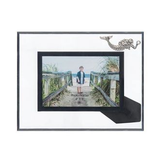 Beachcombers Glass 4X6 Photo Frame With Pewter Mermaid in White at Nordstrom, Size Medium