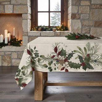 Muare Home Mantel navidad antimanchas 100% algodón multicolor 155x155 cm