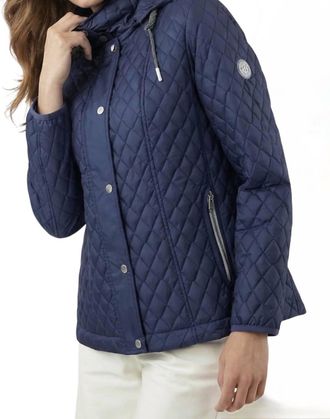 Frandsen Diamond Quilted Jacket In Navy