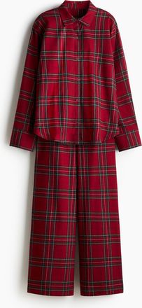 H&M Pyjama aus Baumwollflanell - Red