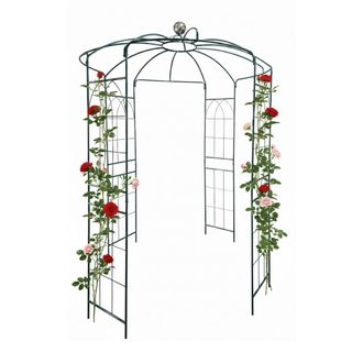 Relaxdays Relaxdays Pabell&oacute;n De Rosas Met&aacute;lico, 290 X 206 X 206 Cm, Soporte Para Trepadoras, Jard&iacute;n, Con Gancho, Verde