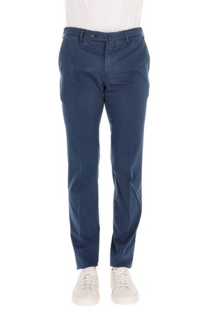 Pantaloni Torino Super Slim Fit Cotton-Silk Trousers