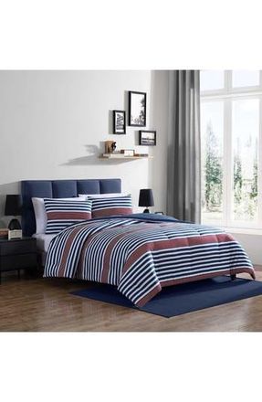 Nautica Kennedy Stripe Comforter Set in Blue/White/Red at Nordstrom Rack, Size Twin X-Long