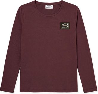 Freddy T-shirt manica lunga in cotone e modal con patch e strass