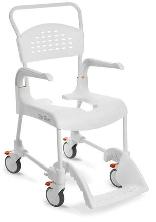 OEM Silla De Ruedas Etac Clean Para Inodoro Y Ducha, Ancho/alto Del Asiento 48x49 Cm (4 Frenos), Blanco Nieve