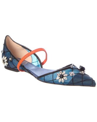 Roger Vivier Mesh & Leather Flat