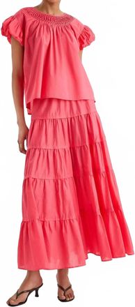 Merlette Marisol Bubble Sleeve Top In Berry