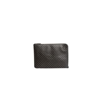 Trussardi Black Leather Clutch Bag Sleek Design