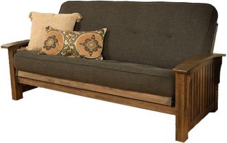 Kodiak Washington Frame-Rustic Walnut Finish-Linen Charcoal Mattress