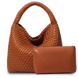 Generic Dyalsa Woven Tote Bag for Women, Vegan Leather Handbag Large Summer Beach Bag and Purse Retro Handmade Travel Shoulder Bag AL-010BR