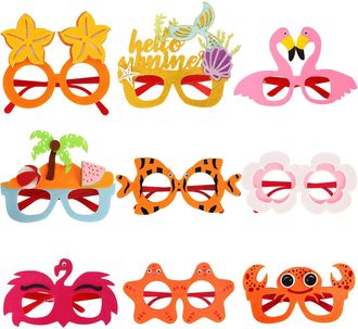 Generic Glasses - 9X Beach Pool Sunglasses, Funny Themed Cool Novelty Prank Glasses, Colorful Summer Accessories for Carnival, Festival, Cruise | Hawaiian Cel