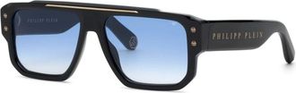 Philipp Plein Spp 231 Plein Stud - Heren - Zonnebrillen - Zwart - 58 MM - Accessoires