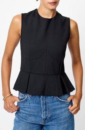 French Connection Cleo Sleeveless Peplum Top in Black at Nordstrom Rack, Size X-Small