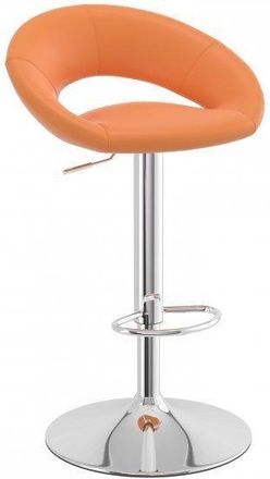 Netfurniture Envy Orange Breakfast Bar Stool Curvy Height Adjustable