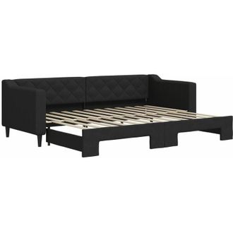 vidaXL Sof&aacute; Cama Nido Tela Negro 80x200 Cm Vidaxl