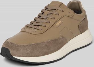 HUGO BOSS Low Top Sneaker aus echtem Leder Modell VINSTON in Taupe, Größe 40