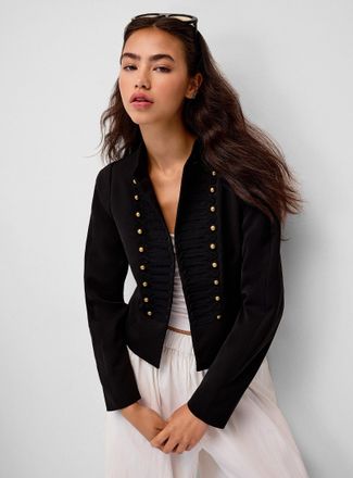 Twik Womens Trompe-loeil frog toggle buttons Blazer Jacket