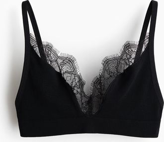 H&M Soft-BH mit Spitzenborte - Schwarz