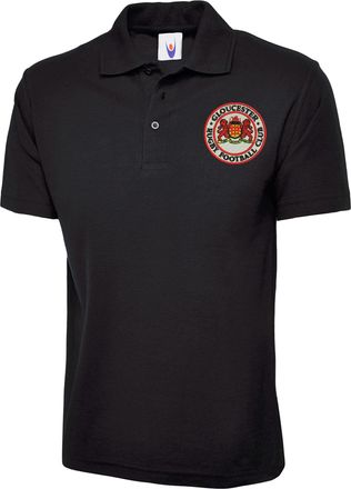 Generic Premium Gloucester Retro Rugby Embroidered Polo Shirt Left Chest Logo Polo Shirt from S-4XL (Black, 4XL, 4X_l)
