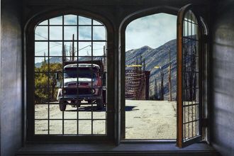 Queence Wandsticker »LKW« Wandsticker, Wandbild, selbstklebend, 3D, Fenster