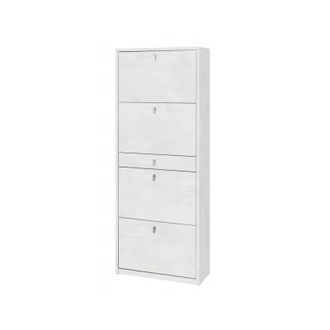 OEM Zapatero Con Cuatro Puertas Y Un Caj&oacute;n En Ossido White 63x29x H164 Cm