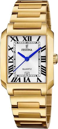 Festina Accessoires, Dames, Geel, ONE Size, Elegante Zilveren Vierkante Dameshorloge