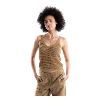 Marella Truien & Vesten, Dames, Beige, L, Katoen, V-hals Breiwerk