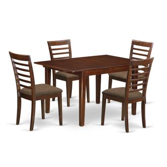 East West Furniture MILA5-MAH-C 5 Pc Kitchen nook Dining set-breakfast nook and 4 Dining Chairs in Mahogany