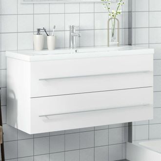 vidaXL Vidaxl - Mueble De Ba&ntilde;o Con Lavabo Integrado Blanco