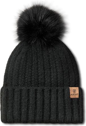 Ariat Womens Chilton Beanie Hat in Black, Size OS, by Ariat