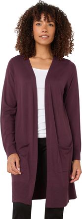 M&Co Womens Berry Longline Cardigan - Womens Purple