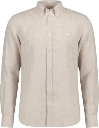 Harmont & Blaine Casual Overhemden - Heren - Casual Overhemden - Beige - L - Linnen - Overhemden
