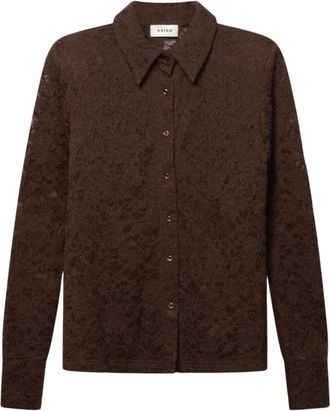 Aaiko Vigo Kanten Top - Dames - Blouses & Shirts - Bruin - Maat: L Jersey