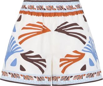 Herno Shorts in Katoen met Zomerprint - Dames - Bermuda - Veelkleurig - XS - Katoen - Korte Broeken