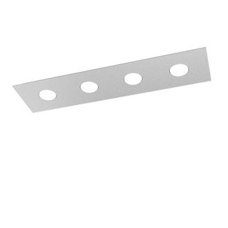 Top-Light Top-light - Toplight Plafoniera da soffitto rettangolare 4 luci Area con attacco GX53, struttura colore grigio, design moderno 80x20x3cm