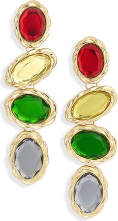 Eye Candy Los Angeles Celeste Butterfly & Flower Link Drop Earrings in Gold at Nordstrom Rack