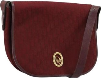 Dior Pre-owned Trotter Canvas Shoulder Bag - Dames - Vintage Schoudertas - Rood - ONE Size - Leer - Vintage