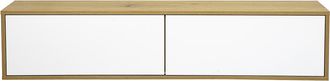 Miliboo Mobile Tv Da Parete Finitura Bianca E Legno Chiaro Rovere L140 Cm Flexo