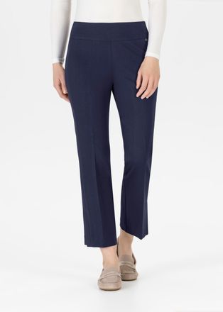 Stehmann 7/8-Hose STEHMANN Ina, Damen, Gr. 44, N-Gr, blau (marine), Jersey, Obermaterial: 68% Viskose, 27% Polyamid, 5% Elasthan, unifarben, straight fit 7/8-L
