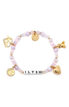 Little Words Project ILYSM Beaded Stretch Bracelet in White at Nordstrom, Size Small