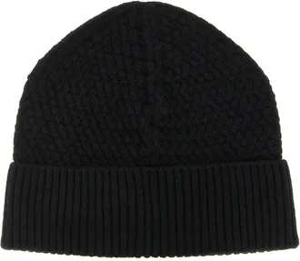 Moncler MO339116BM Wool and Cashmere Knit Beanie - Black