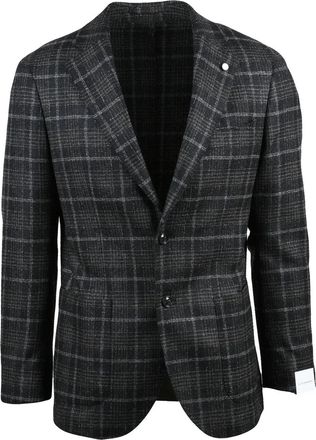 Lubiam Rounded Blazer with Two-Button Closure and Textured Pattern