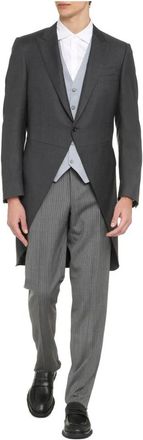 Canali Tailored Wool Tailcoat - Heren - Mantel - Grijs - 2XL - Wol - Jassen