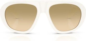 Prada 57mm Irregular Sunglasses in Talc /Yellow Gradient Brown at Nordstrom