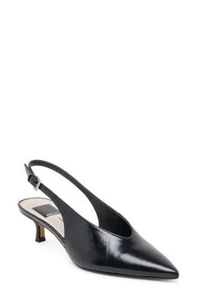 Dolce Vita Alenna Slingback Pointed Toe Kitten Heel Pump in Midnight Crinkle Pat at Nordstrom Rack, Size 6.5