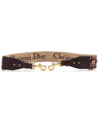 Dior Brown Leather Oblique Studded Shoulder Strap (Authentic Pre-Loved)