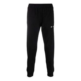 Off-white Mens Off-White SS21 Solid Color logo Sports Pants/Trousers/Joggers Black OMCH035F21FLE0011001
