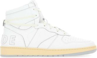 Rhude White Leather Rhecess Sneakers